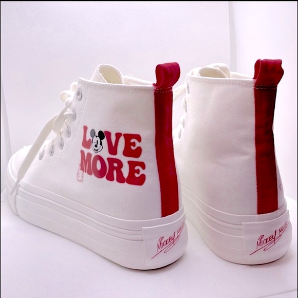 🆕 Disney 100th Anniversary Ltd Ed. Mickey Mouse “Love More” High Top Sneakers - Picture 4 of 8